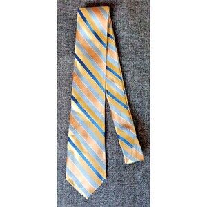 Tie 70s 80s 90s Y2K Mens Michael Kors Silk Yellow Blue Gold 3.25 Wide 59 Long